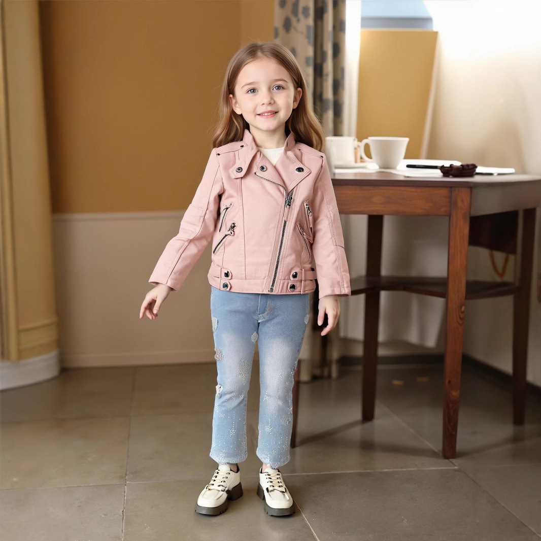Jaket Kulit PU Anak Perempuan  - Photography Design ulasan dan harga