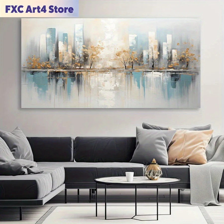 Seni Kanvas Abstrak Modern Tan - Photography Geometry ulasan dan harga